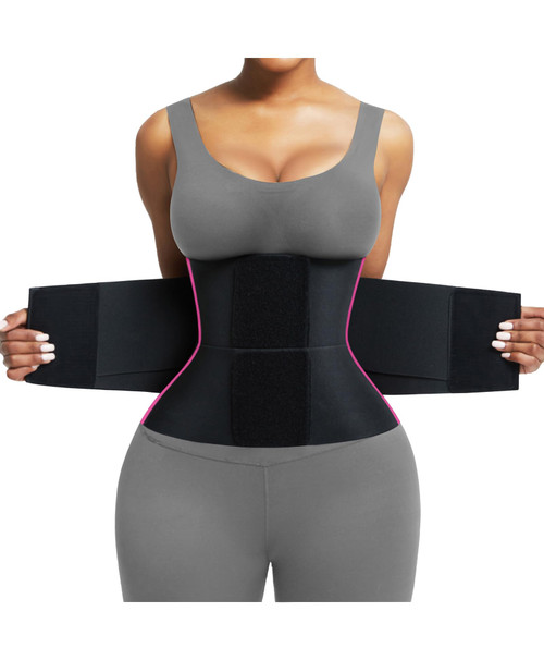 FeelinGirl Women Corset Workout Waist Trainer Belt Tummy Control Waist Cincher Sport Workout Waist Trimmer Rose Red XL