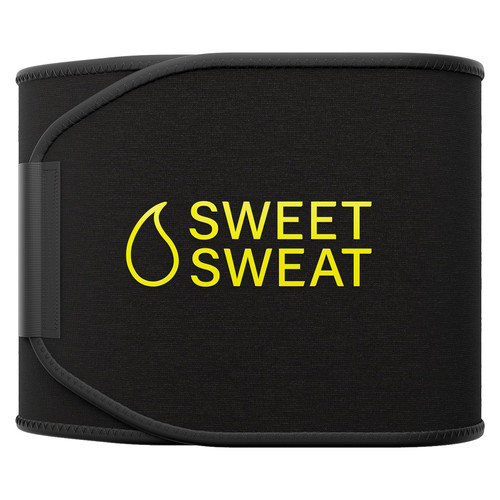 Sports Research Sweet Sweat® Waist Trimmer for Women and Men - Sweat Band Waist Trainer for High-Intensity Training & Workouts Black/Yellow
