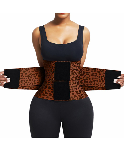 FeelinGirl Corset Perspiring Workout Waist Trainer Corset Trimmer Belt for Women Tummy Control Gym Brown M
