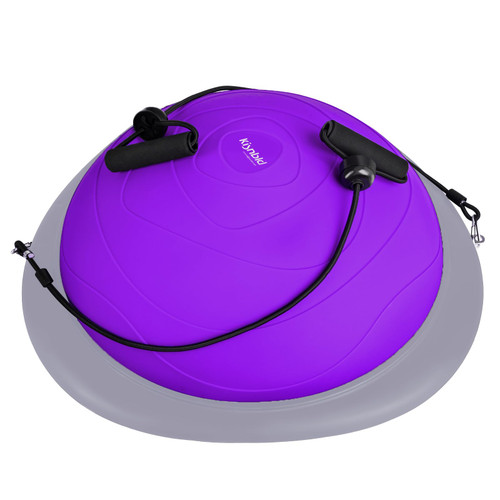 kisnbld Half Balance Ball Trainer, Inflatable 19/23 Inch Half Exercise Ball with Resistance Bands and Pilates Bal, Non-Slip 660lbs Capacity Yoga Ball for Home Gym Full Body Workouts