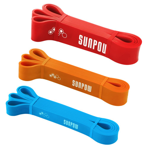 SUNPOW Pull Up Assistance Bands, Set of 3 Heavy Duty Resistance Bands for Men & Women, Natural Latex Exercise Bands for Pull-Up Progression, Home Workout, Strength Training, Mobility & Stretching