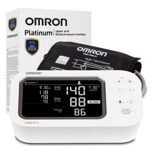 OMRON Platinum Blood Pressure Monitor for Home Use & Upper Arm Blood Pressure Cuff - #1 Doctor & Pharmacist Recommended Brand - Clinically Validated - AFib Detection - Connect App