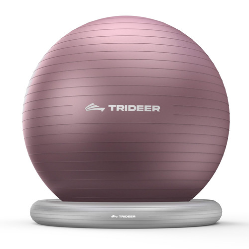 Trideer Yoga Ball Chair with Base for Office Desk, Exercise & Stability Ball Seat, Pilates Ball for Core Training, Pregnancy Ball for Comfort, Back Pain Relief & Active Sitting