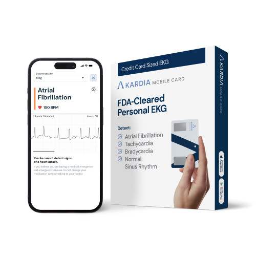KardiaMobile Card Credit-Card Sized EKG, Medical-Grade & FDA-Cleared Personal Heart Monitor, Bluetooth Enabled, On-The-Go Check-Up Anywhere, Compatible with Most Smartphones, No Subscription Required