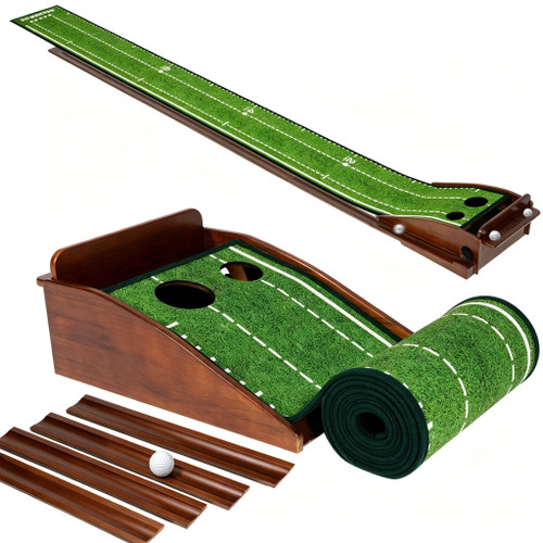 Dachenus Putting Green Indoor Mat Outdoor Golf Putting Mat with Automatic Ball Return - Ideal for Home, Office