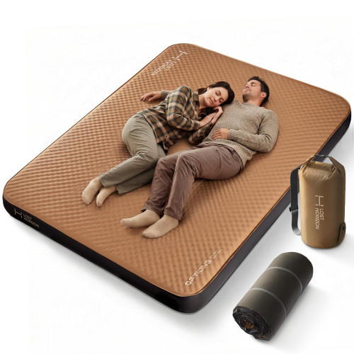 Lost Horizon Air & Foam Camping Mattress, Self-Inflating Sleeping Pad, 4.5" Thick, with Air Pump, Queen