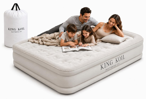 King Koil 20" California King Air Mattress with Built-in High-Speed Pump - CNN Underscored Top Pick, Sleeps Like a Real Bed, Fast Inflation