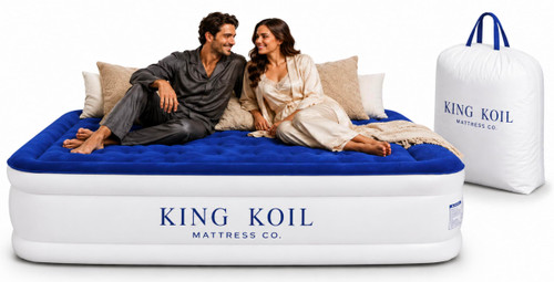 King Koil 16" Full Air Mattress with Built-in High-Speed Pump - CNN Underscored Top Pick,  Inflates in 2 Minutes, 600 lb Capacity for Guests, Camping