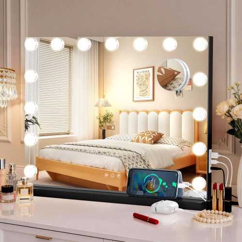 Vanity Makeup Mirror with Lights,Hollywood Vanity Mirror with 3 Color