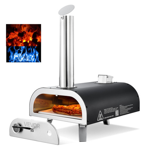 VEVOR Multi Fuel Pizza Oven Outdoor, 12 Inch Wood Fire & Propane Gas Pizza Oven
