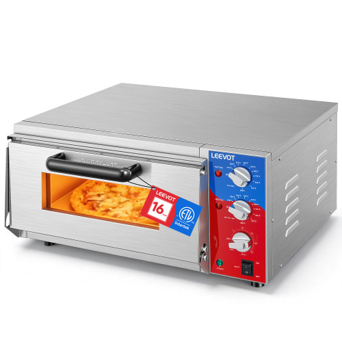16" Single-Deck Commercial Pizza Oven | 1800W Countertop Electric Pizza Maker