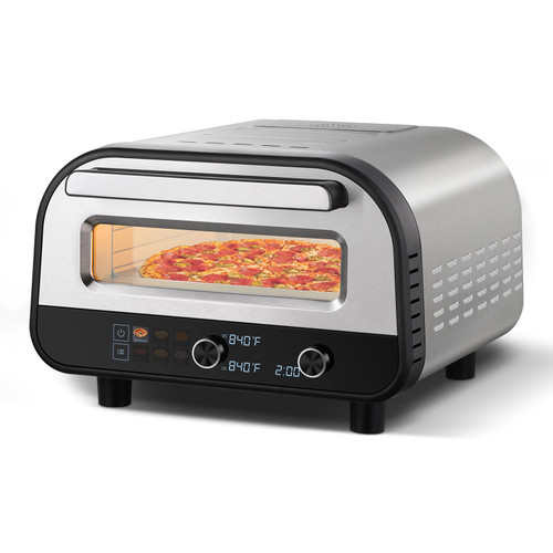 12-Inch Electric Countertop Pizza Oven, Indoor Pizza Maker with 6 Cooking Presets