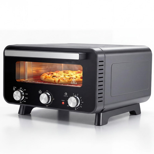 Sweetcrispy Electric Pizza Oven Indoor Countertop, Makes 12.6-Inch Pizzas in Minutes