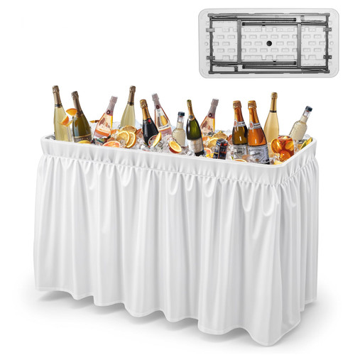 46" Extra Large Party Ice Cooler Folding Table, Portable Tailgate Camp Fishing Cleaning