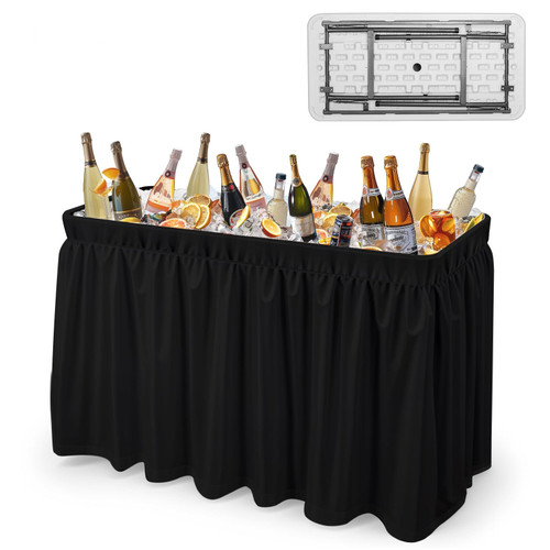 4 Foot Folding Party Ice Cooler, Portable Tailgate Camp Fishing Cleaning Table