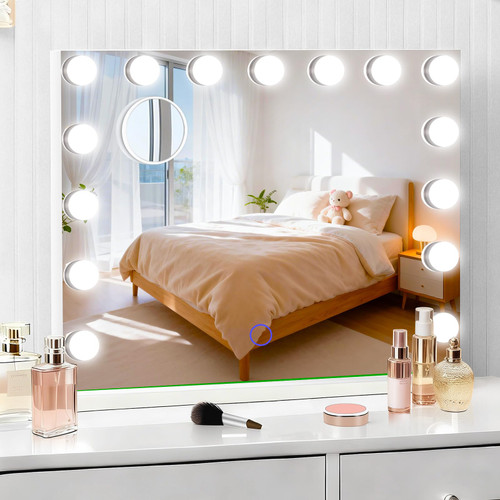 Hollywood Vanity Mirror with Lights, 23" x 18" Lighted Makeup