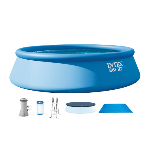 Intex Easy Set 15 ft x 42in Above Ground Pool Set, Round Inflatable Swimming Pool with 1000 GPH Cartridge Filter Pump