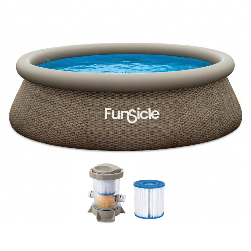 Funsicle Quickset Designer 10' x 30" Round Above Ground Swimming Pool, with FiltraBoost 400 GPH Filter Pump