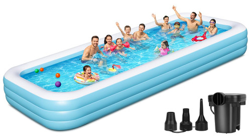 Large Inflatable Pool 180" x 76" x 22" Oversized Swimming Pool for Kids and Adult, Family Blow Up Pool with Air Pump
