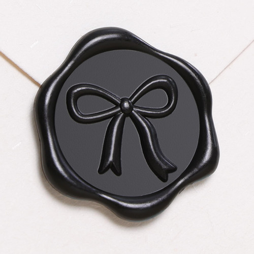 50 Pcs Elegant Self-Adhesive Black Seals, for Wedding Invitations
