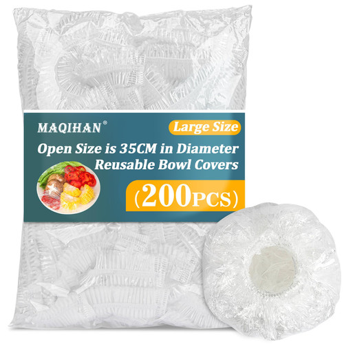 200 Bowl Covers Bread Proofing - Extra Large Plastic Wrap for Food