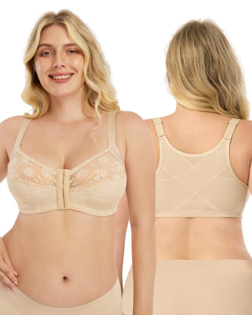 Front Closure Minimizer Wireless Bra Plus Size Posture Comfy Bras