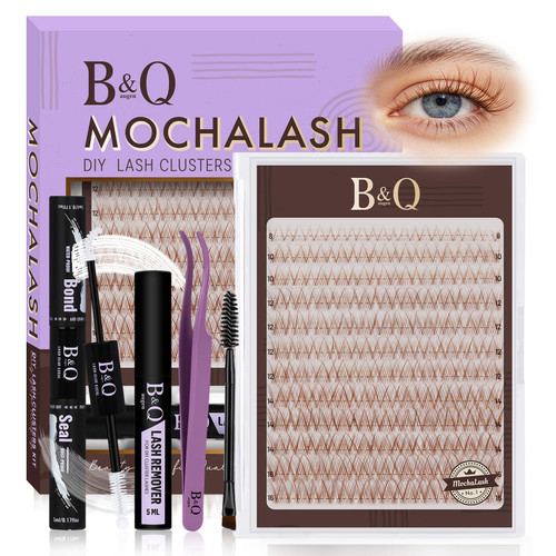 B&Q Brown Lash Clusters Kit Natural Mochalash Clusters 01