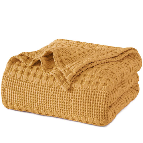 PHF 100% Cotton Waffle Blanket King Size for Bed