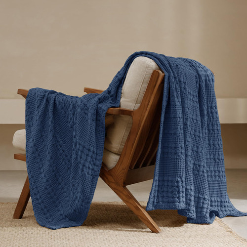 PHF 100% Cotton Waffle Throw Blanket for Couch