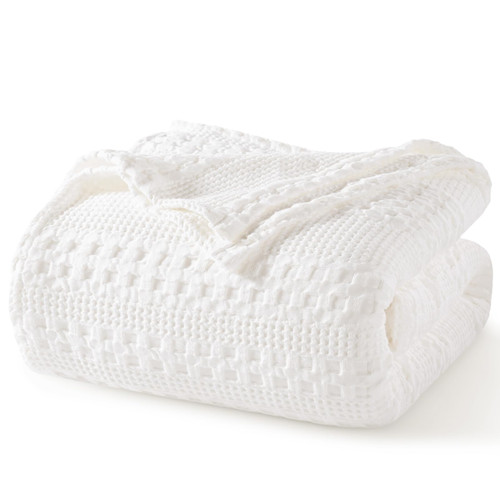 PHF 100% Cotton Waffle Blanket King Size for Bed