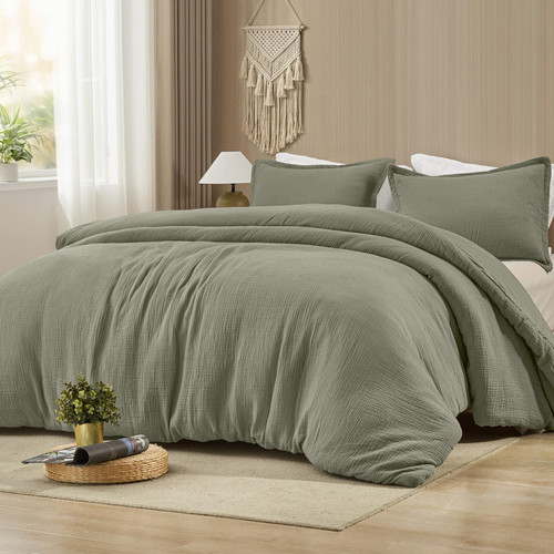 PHF Cotton Muslin Comforter Set Twin – 100% Cotton Cover