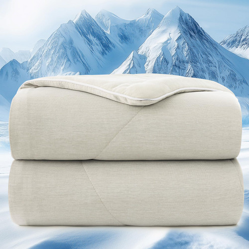 PHF Cooling Comforter King Size Rayon from Bamboo, 60"x80", Grey