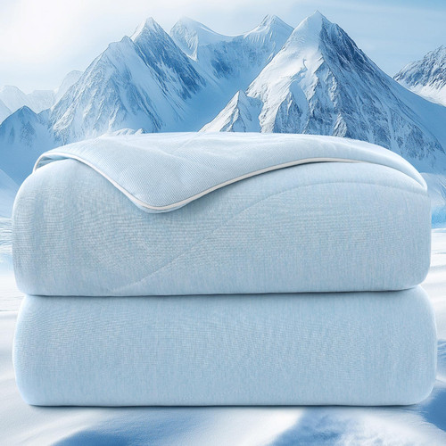 PHF Cooling Comforter King Size Rayon from Bamboo, 60"x80", Sky Blue
