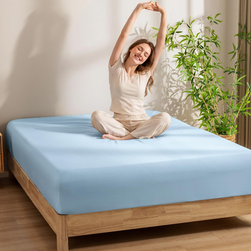 PHF 100% Rayon Derived from Bamboo Fitted Sheet Queen Size