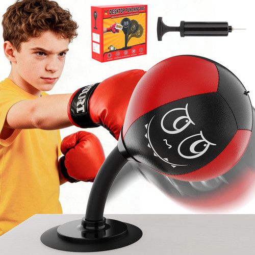 Suction Cup Desktop Punching Bag - High-Rebound Spring Boxing Ball