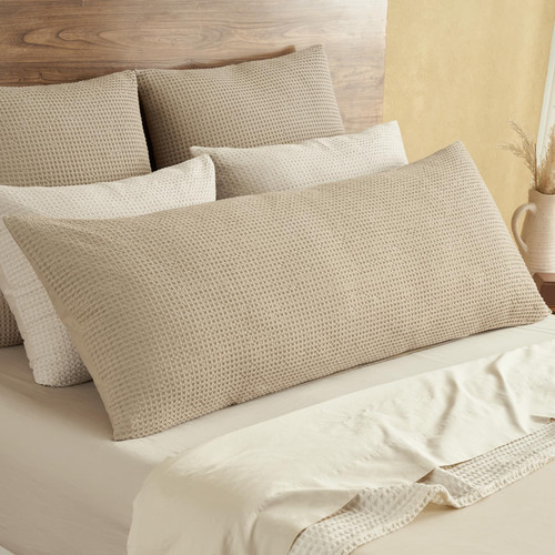PHF 100% Cotton Waffle Body Pillowcase with Zipper