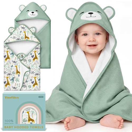 Bath Towel with Hood for Babies, Infant, Toddler and Kids, 32x32Inch