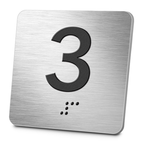 Office Doors, Brushed Silver Number Signage, Educational Institution Directional