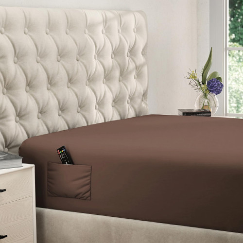 Hotel Luxury - Oeko-Tex Certified Sheets - 1 Fitted Sheet Only - Mocha Brown
