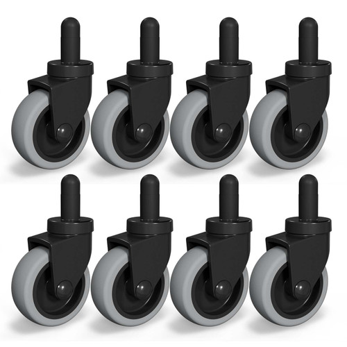 Bayonet Caster Wheels, Thermoplastic Rubber Black (Floor Safe
