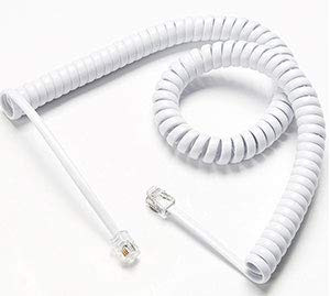 Phone Cord,Handset Cord, White, 1 Pack, Universally Compatible