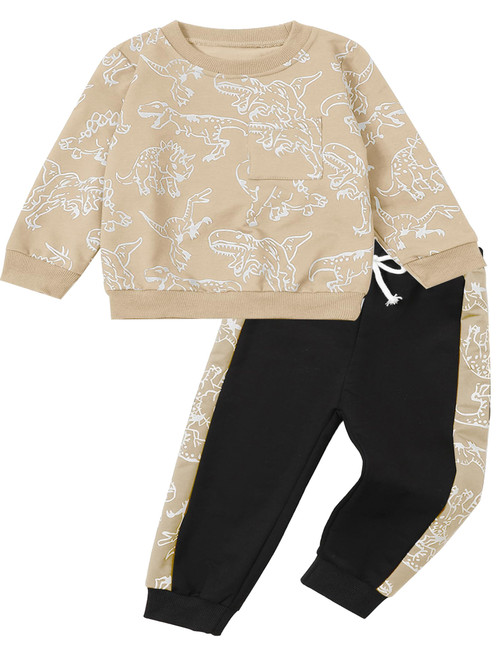 oy Clothes Dinosaur Print Sweatshirt Jogging Pants