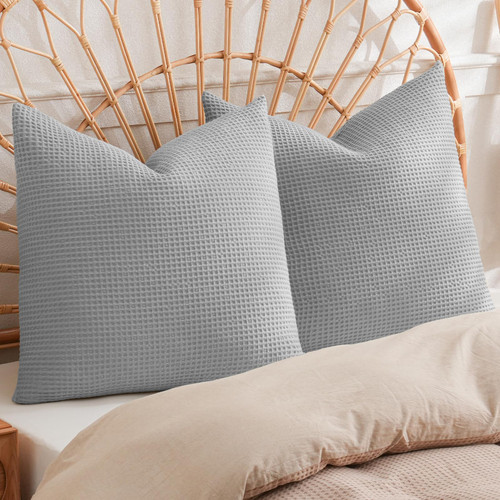 PHF 100% Cotton Waffle Weave Throw Pillow Cover