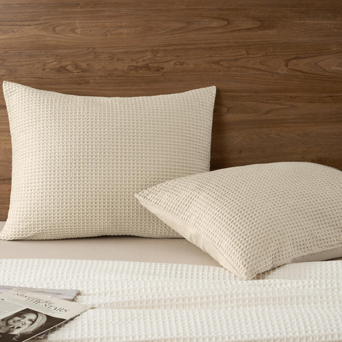 PHF 100% Cotton Waffle Pillow Shams King Size