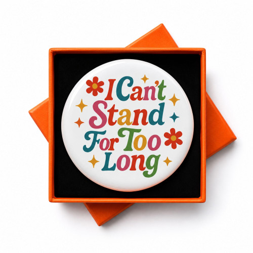 Limited Standing Awareness Button Pin: 2.3 Inch Metal Pin-Back Badge