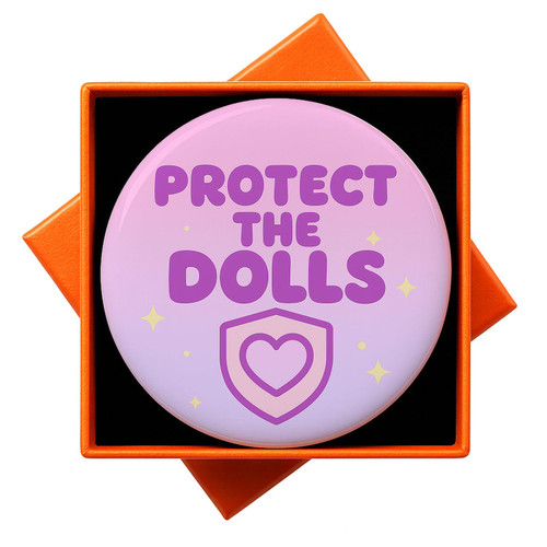 Trans Women Pride Support Pin: Protect The Dolls Button Badge