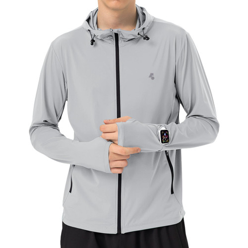 Mens Sun Jacket UPF 50+ Hoodie Full Zip Uv Protection