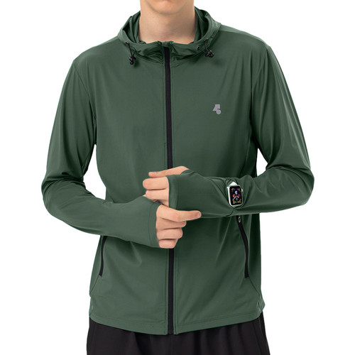 Mens Sun Jacket UPF 50+ Hoodie Full Zip Uv Protection