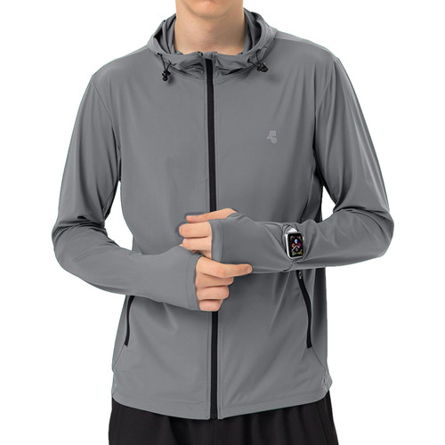 Mens Sun Jacket UPF 50+ Hoodie Full Zip Uv Protection