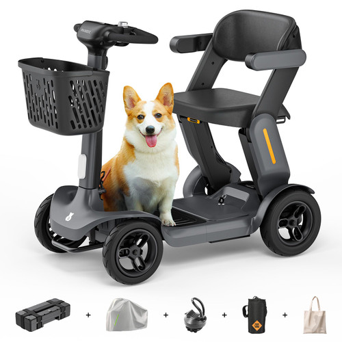 Folding Mobility Scooter for Adults, 300 lbs Capacity, AI Speed Control
